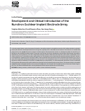 Cover page: Development and Clinical Introduction of the Nurotron Cochlear Implant Electrode Array