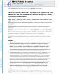 Cover page: Effective communication in the era of precision medicine: A pilot intervention with low health literacy patients to improve genetic counseling communication