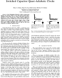 Cover page: Switched Capacitor Quasi-Adiabatic Clocks