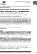 Cover page: Opportunities and challenges for quality and safety applications in ICD-11: an international survey of users of coded health data