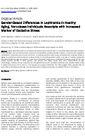 Cover page: Gender-Based Differences in Leptinemia in Healthy Aging, Non-obese Individuals Associate with Increased Marker of Oxidative Stress