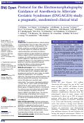 Cover page: Protocol for the Electroencephalography Guidance of Anesthesia to Alleviate Geriatric Syndromes (ENGAGES) study: a pragmatic, randomised clinical trial