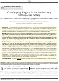 Cover page: Overlapping Surgery in the Ambulatory Orthopaedic Setting