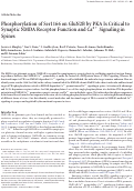 Cover page: Phosphorylation of Ser1166 on GluN2B by PKA Is Critical to Synaptic NMDA Receptor Function and Ca2+ Signaling in Spines