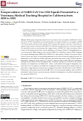 Cover page: Seroprevalence of SARS-CoV-2 in 1186 Equids Presented to a Veterinary Medical Teaching Hospital in California from 2020 to 2022