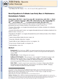 Cover page: Novel Equations to Estimate Lean Body Mass in Maintenance Hemodialysis Patients