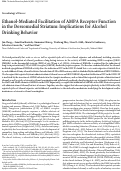 Cover page: Ethanol-Mediated Facilitation of AMPA Receptor Function in the Dorsomedial Striatum: Implications for Alcohol Drinking Behavior