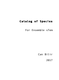 Cover page: Catalog of Species