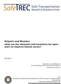 Cover page: Airports and Bicycles: what are the obstacles and incentives for operators 1 to improve bicycle access?