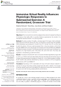 Cover page: Immersive Virtual Reality Influences Physiologic Responses to Submaximal Exercise: A Randomized, Crossover Trial