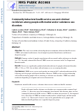 Cover page: Community Behavioral Health Service Use and Criminal Recidivism of People With Mental, Substance Use, and Co-occurring Disorders.