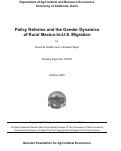 Cover page: Pollicy Reforms and the Gender Dynamics of Rural Mexico-to-U.S. Migration