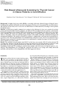 Cover page: Risk-Based Ultrasound Screening for Thyroid Cancer in Obese Patients is Cost-Effective