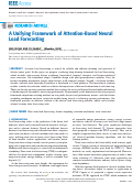 Cover page: A Unifying Framework of Attention-Based Neural Load Forecasting