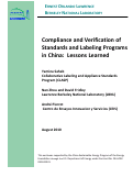 Cover page: Compliance and Verification of Standards and Labeling Programs in China:  Lessons Learned