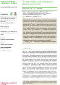 Cover page: The mammalian skull: development, structure and function
