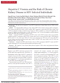 Cover page: Hepatitis C viremia and the risk of chronic kidney disease in HIV-infected individuals.
