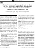 Cover page: Effect of Intravenous Aminocaproid Acid on Blood Loss and Transfusion Requirements After Bilateral Varus Rotational Osteotomy: A Double-blind, Placebo-controlled Randomized Trial