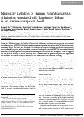 Cover page: Microarray Detection of Human Parainfluenzavirus 4 Infection Associated with Respiratory Failure in an Immunocompetent Adult