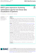 Cover page: GECO: gene expression clustering optimization app for non-linear data visualization of patterns