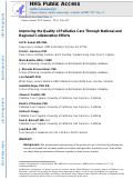 Cover page: Improving the Quality of Palliative Care through National and Regional Collaboration Efforts