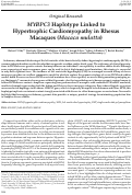 Cover page: MYBPC3 Haplotype Linked to Hypertrophic Cardiomyopathy in Rhesus Macaques (Macaca mulatta).