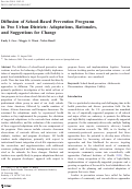 Cover page: Diffusion of School-Based Prevention Programs in Two Urban Districts: Adaptations, Rationales, and Suggestions for Change