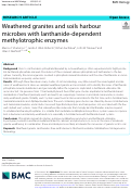Cover page: Weathered granites and soils harbour microbes with lanthanide-dependent methylotrophic enzymes.