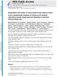 Cover page: Sympathetic innervation of interscapular brown adipose tissue is not a predominant mediator of Oxytocin (OT)-elicited reductions of body weight gain and adiposity in male diet-induced obese rats.