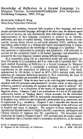 Cover page: <em>Knowledge of Reflexives in a Second Language</em> by Margaret Thomas. Amsterdam/Philadelphia: John Benjamins Publishing Company, 1993. 234 pp.