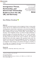 Cover page: Immigration Threat, Partisanship, and Democratic Citizenship: Evidence from the US, UK, and Germany