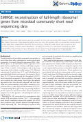 Cover page: EMIRGE: Reconstruction of full length ribosomal genes from microbial community short read sequencing data