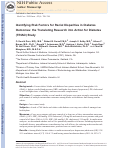 Cover page: Identifying Risk Factors for Racial Disparities in Diabetes Outcomes