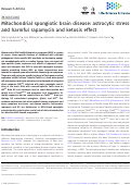 Cover page: Mitochondrial spongiotic brain disease: astrocytic stress and harmful rapamycin and ketosis effect.