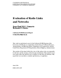Cover page: Evaluation Of Radio Links And Networks