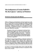 Cover page: The Indianness of Louise Erdrich's The Beet Queen: Latency as Presence