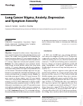 Cover page: Lung Cancer Stigma, Anxiety, Depression and Symptom Severity