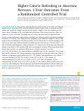 Cover page: Higher-Calorie Refeeding in Anorexia Nervosa: 1-Year Outcomes From a Randomized Controlled Trial