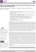 Cover page: Effect of Sampling Method on Detection of the Equine Uterine Microbiome during Estrus.