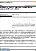 Cover page: A de novo matrix for macroscopic living materials from bacteria
