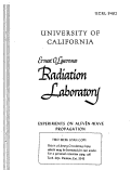 Cover page: EXPERIMENTS ON ALFVEN-WAVE PROPAGATION