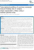 Cover page: Transcriptional profiling of root-knot nematode induced feeding sites in cowpea (Vigna unguiculata L. Walp) using a soybean genome array