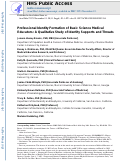 Cover page: Professional Identity Formation of Basic Science Medical Educators: A Qualitative Study of Identity Supports and Threats.