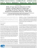 Cover page: Role of Age and Acculturation in Diet Quality Among Mexican Americans — Findings From the National Health and Nutrition Examination Survey, 1999–2012