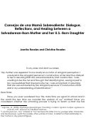 Cover page of Consejos de una Mamá Sobresaliente: Dialogue, Reflections, and Healing between a Salvadorean-Born Mother and her U.S.-Born Daughter