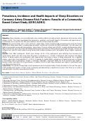 Cover page: Prevalence, Incidence and Health Impacts of Sleep Disorders on Coronary Artery Disease Risk Factors: Results of a Community-Based Cohort Study (KERCADRS)