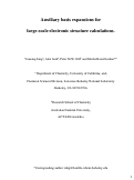 Cover page: Auxiliary basis expansions for large-scale electronic structure calculations