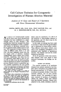 Cover page: Cell culture technics for cytogenetic investi.gation of human abortus material. Analysis of 45 cases and report of 3 specimens with gross chromosomal aberrations