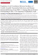 Cover page: Population-Level Correlation Between Incidence of Curable Sexually Transmitted Infections and Human Immunodeficiency Virus (HIV)-1 Among African Women Participating in HIV-1 Pre-Exposure Prophylaxis Trials.