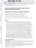 Cover page: Lack of selectivity for syntax relative to word meanings throughout the language network.